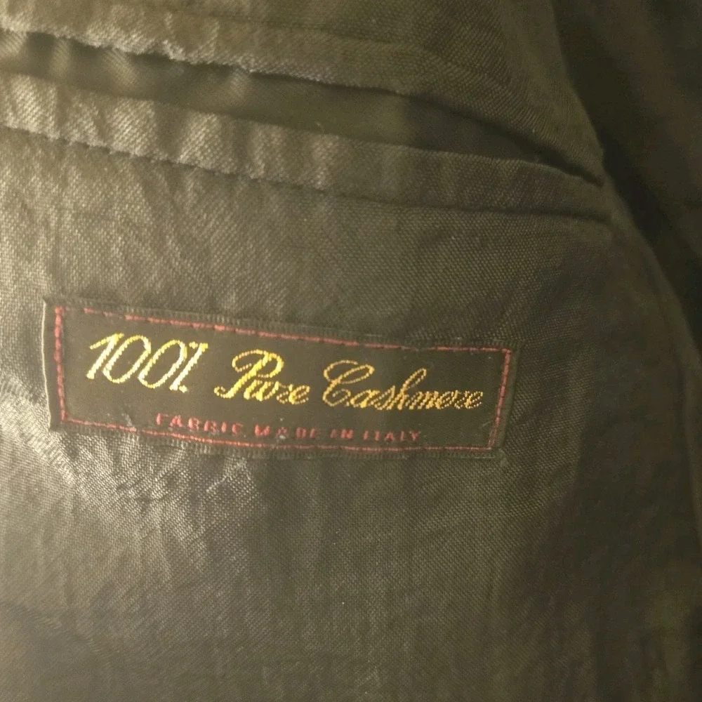 S&K Famous Brands Italian Cashmere‎ Black Sport Coat Jacket 42 Short